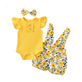 Coco - Floral Bloomer 3 piece Set - Yellow.